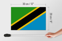 Holzschild Flagge Tansanias 30x20cm Flag of Tanzania