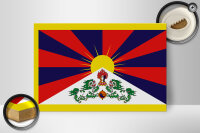 Holzschild Flagge Tibets 30x20cm Flag of Tibet