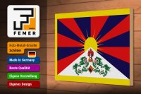 Holzschild Flagge Tibets 30x20cm Flag of Tibet