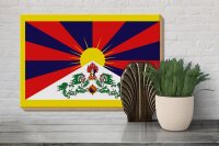 Holzschild Flagge Tibets 30x20cm Flag of Tibet