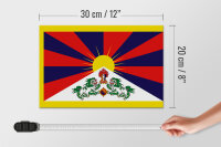 Holzschild Flagge Tibets 30x20cm Flag of Tibet