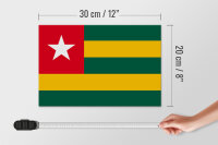 Holzschild Flagge Togos 30x20cm Flag of Togo