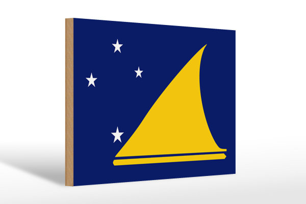 Holzschild Flagge Tokelaus 30x20cm Flag of Tokelau