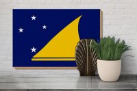 Holzschild Flagge Tokelaus 30x20cm Flag of Tokelau