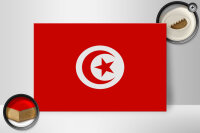 Holzschild Flagge Tunesiens 30x20cm Flag of Tunisia