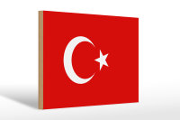 Holzschild Flagge Türkei 30x20cm Flag of Turkey