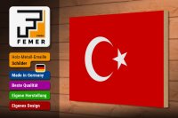 Holzschild Flagge Türkei 30x20cm Flag of Turkey