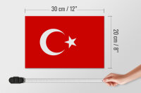 Holzschild Flagge Türkei 30x20cm Flag of Turkey