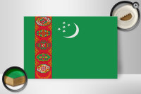 Holzschild Flagge Turkmenistans 30x20cm Flag Turkmenistan