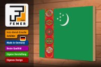 Holzschild Flagge Turkmenistans 30x20cm Flag Turkmenistan