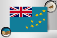 Holzschild Flagge Tuvalus 30x20cm Flag of Tuvalu