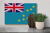Holzschild Flagge Tuvalus 30x20cm Flag of Tuvalu