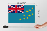 Holzschild Flagge Tuvalus 30x20cm Flag of Tuvalu