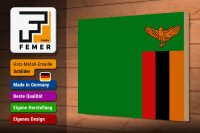 Holzschild Flagge Sambias 30x20cm Flag of Zambia