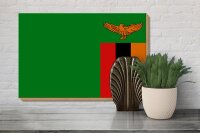 Holzschild Flagge Sambias 30x20cm Flag of Zambia