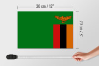 Holzschild Flagge Sambias 30x20cm Flag of Zambia