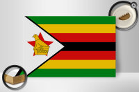 Holzschild Flagge Simbabwes 30x20cm Flag of Zimbabwe
