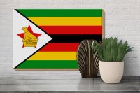 Holzschild Flagge Simbabwes 30x20cm Flag of Zimbabwe
