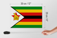 Holzschild Flagge Simbabwes 30x20cm Flag of Zimbabwe