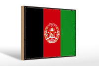 Holzschild Flagge Afghanistans 30x20cm Retro Afghanistan