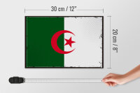 Holzschild Flagge Algerien 30x20cm Retro Flag Algeria