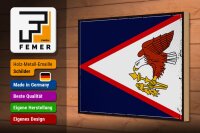 Holzschild Flagge 30x20cm Retro Flag of American Samoa