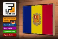 Holzschild Flagge Andorra 30x20cm Retro Flag of Andora
