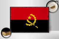 Holzschild Flagge Angolas 30x20cm Retro Flag of Angola