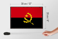 Holzschild Flagge Angolas 30x20cm Retro Flag of Angola