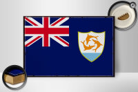 Holzschild Flagge Anguillas 30x20cm Retro Flag of Anguilla