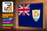 Holzschild Flagge Anguillas 30x20cm Retro Flag of Anguilla