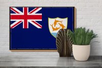 Holzschild Flagge Anguillas 30x20cm Retro Flag of Anguilla