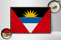 Holzschild Flagge Antigua und Barbuda 30x20cm Retro Flag