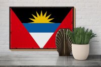 Holzschild Flagge Antigua und Barbuda 30x20cm Retro Flag