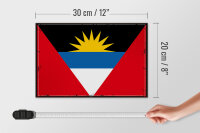 Holzschild Flagge Antigua und Barbuda 30x20cm Retro Flag