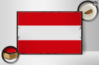 Holzschild Flagge Österreich 30x20cm Retro Flag of Austria