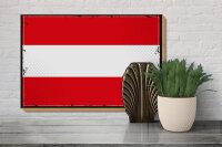 Holzschild Flagge Österreich 30x20cm Retro Flag of Austria