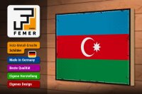 Holzschild Flagge Aserbaidschan 30x20cm Retro Azerbaijan
