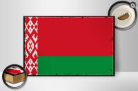 Holzschild Flagge Weißrussland 30x20cm Retro Flag Belarus