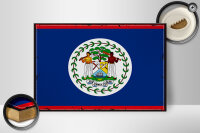 Holzschild Flagge Belizes 30x20cm Retro Flag of Belize