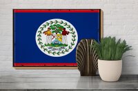 Holzschild Flagge Belizes 30x20cm Retro Flag of Belize