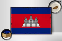 Holzschild Flagge Kambodscha 30x20cm Retro Flag Cambodia