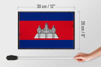 Holzschild Flagge Kambodscha 30x20cm Retro Flag Cambodia