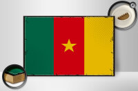 Holzschild Flagge Kamerun 30x20cm Retro Flag of Cameroon
