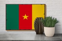 Holzschild Flagge Kamerun 30x20cm Retro Flag of Cameroon