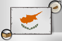 Holzschild Flagge Zypern 30x20cm Retro Flag of Cyprus