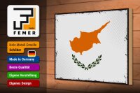 Holzschild Flagge Zypern 30x20cm Retro Flag of Cyprus