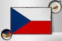 Holzschild Flagge Tschechien 30x20cm Retro Czech Republic