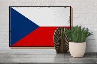 Holzschild Flagge Tschechien 30x20cm Retro Czech Republic