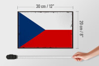 Holzschild Flagge Tschechien 30x20cm Retro Czech Republic
